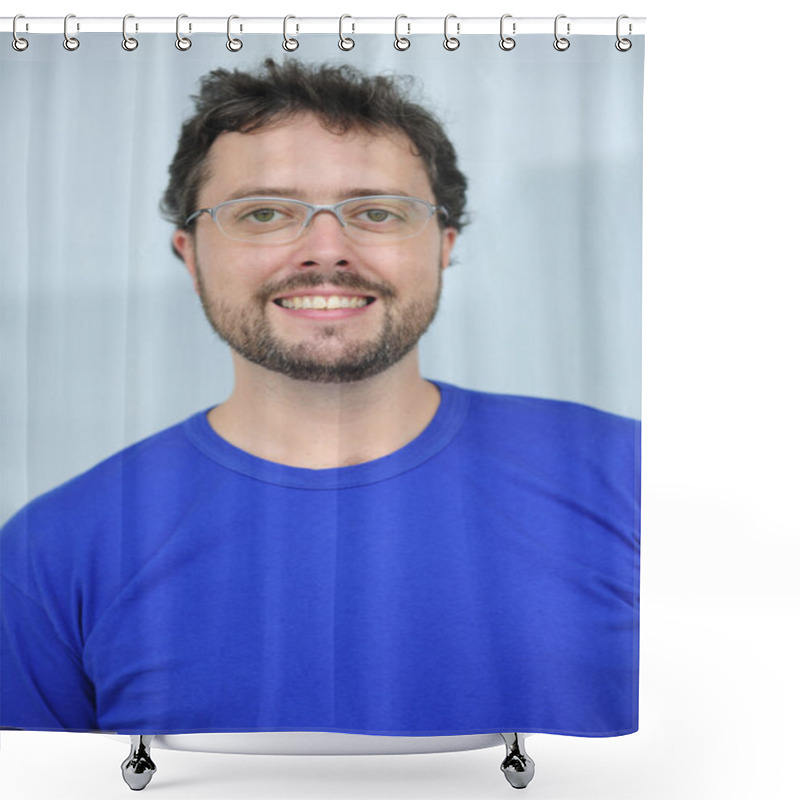 Personality  Mid Adult Man With Glasses And Beard Shower Curtains