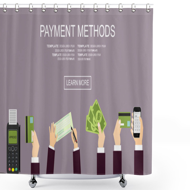 Personality  Concepts For Payment Methods Shower Curtains