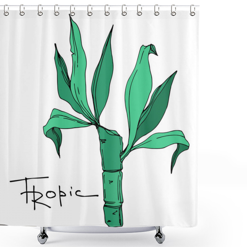 Personality  Vector Palm Beach Tree Leaves Jungle Botanical. Black And White Engraved Ink Art. Isolated Leaf Illustration Element. Shower Curtains