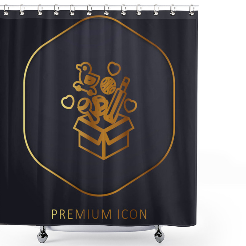 Personality  Box Golden Line Premium Logo Or Icon Shower Curtains