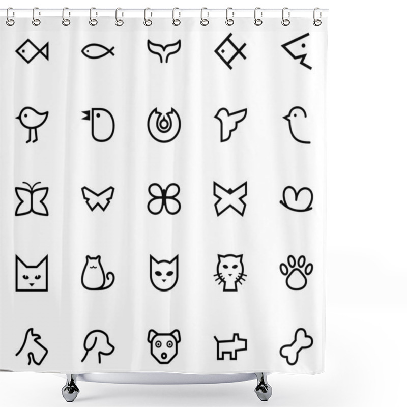 Personality  Fishes & Birds & Butterflies & Cats & Dogs. Shower Curtains