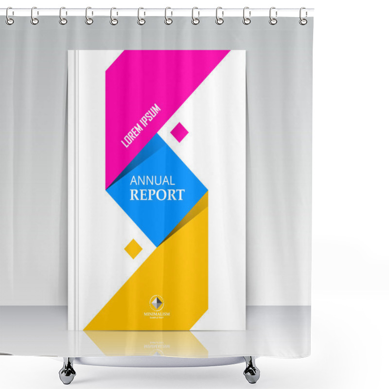 Personality  Abstract Composition. Text Frame Surface. A4 Brochure Cover. White Title Sheet. Creative Logo Figure. Ad Banner Form Texture. Blue, Yellow, Pink Square Icon. Box Block Flyer Fiber. Backdrop. Vector Shower Curtains