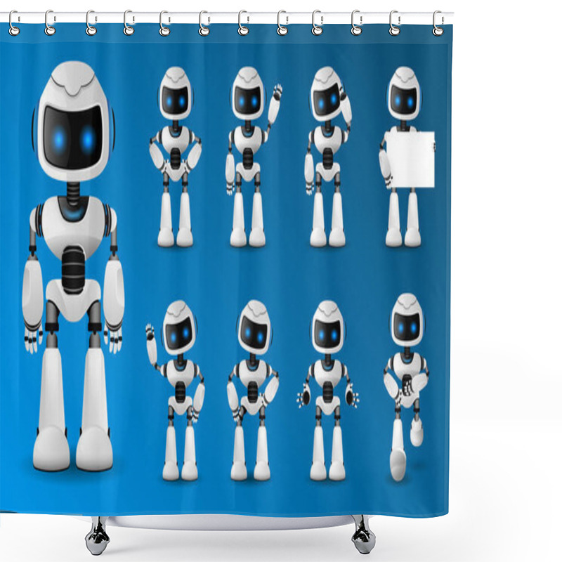 Personality  Futuristic Robot Set Shower Curtains