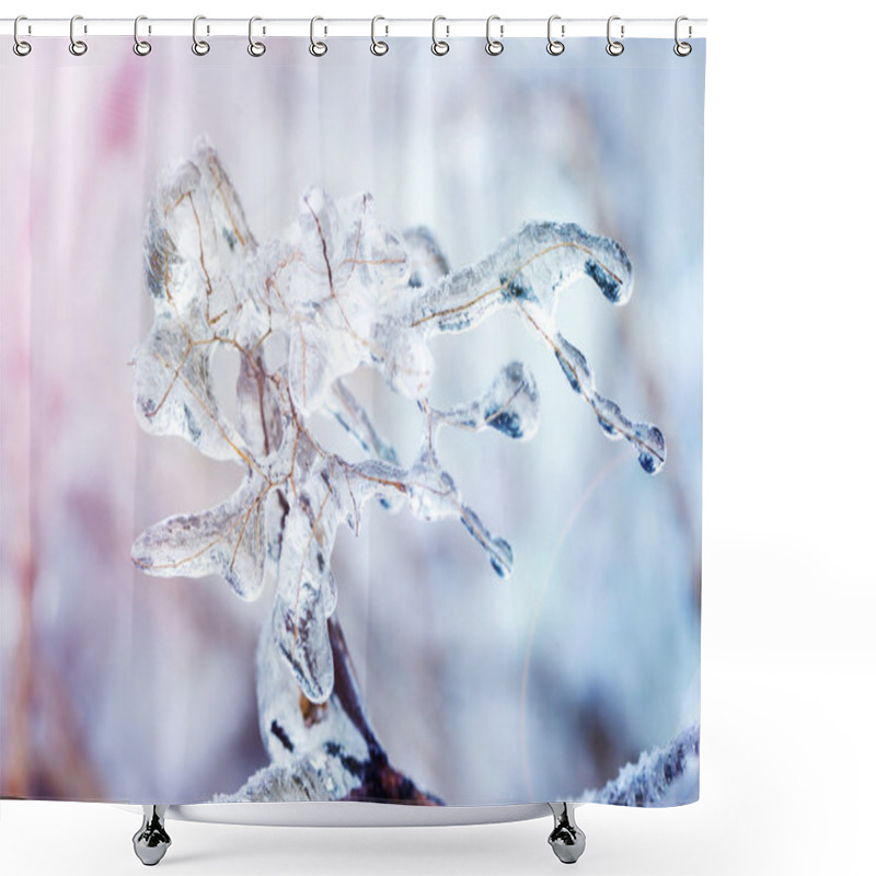 Personality  Frozen Branches In Ice Shower Curtains