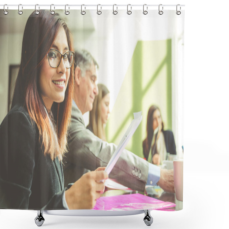 Personality  Business Woman In An Office Shower Curtains