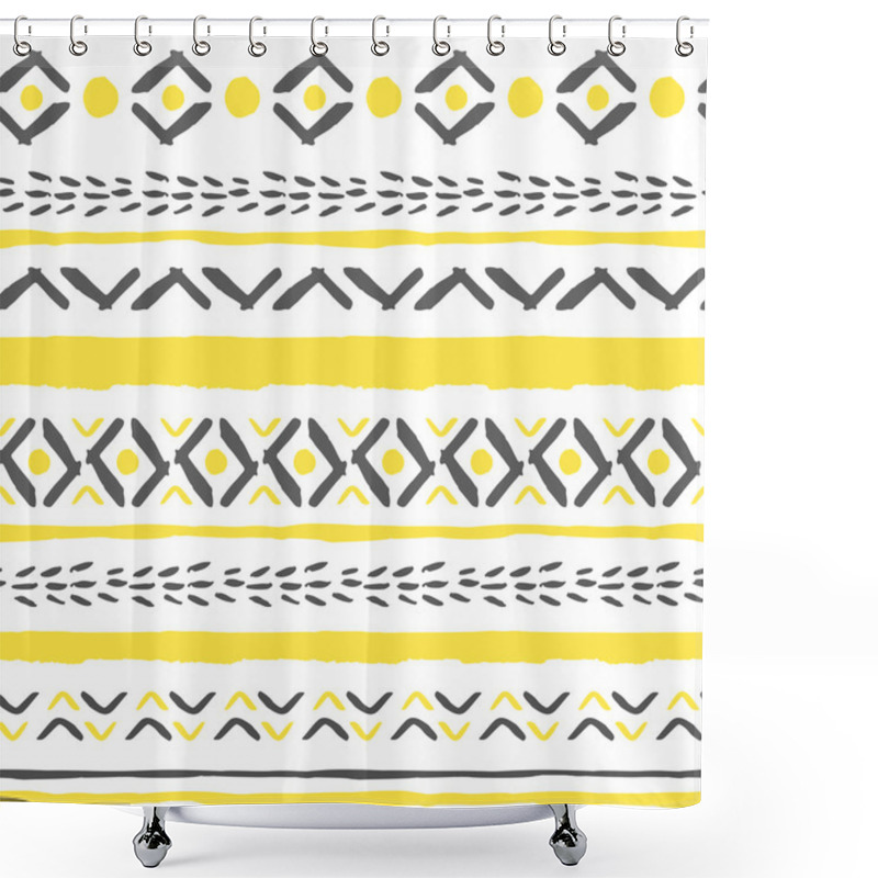 Personality  Vector Hand Drawn Tribal Boho Pattern. Shower Curtains