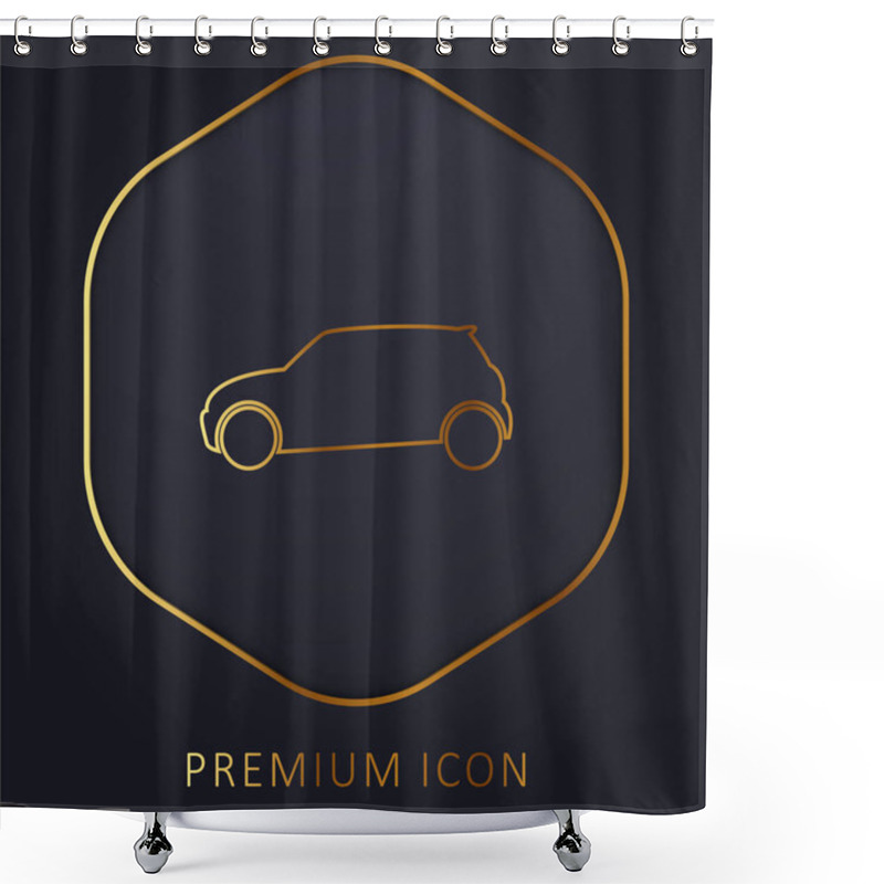 Personality  Black Car Side View Golden Line Premium Logo Or Icon Shower Curtains