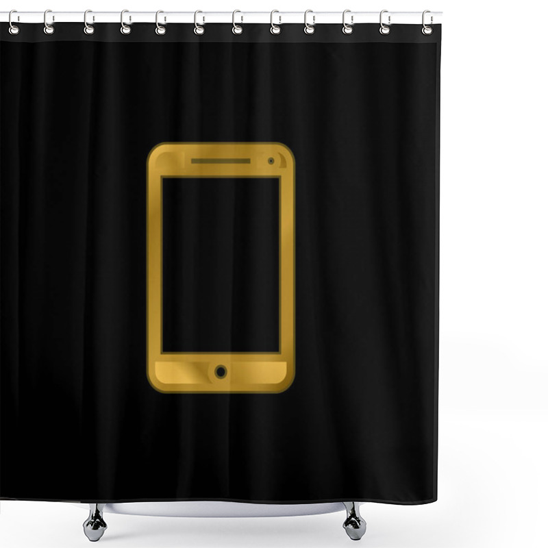 Personality  Big Screen Smartphone Gold Plated Metalic Icon Or Logo Vector Shower Curtains