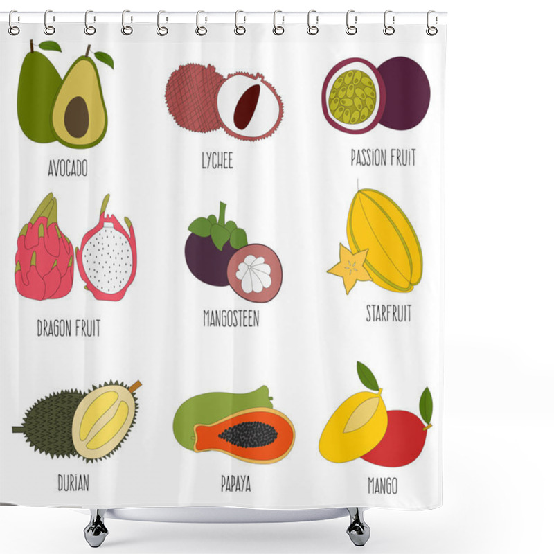 Personality  Fresh Exotic Fruits Set Shower Curtains