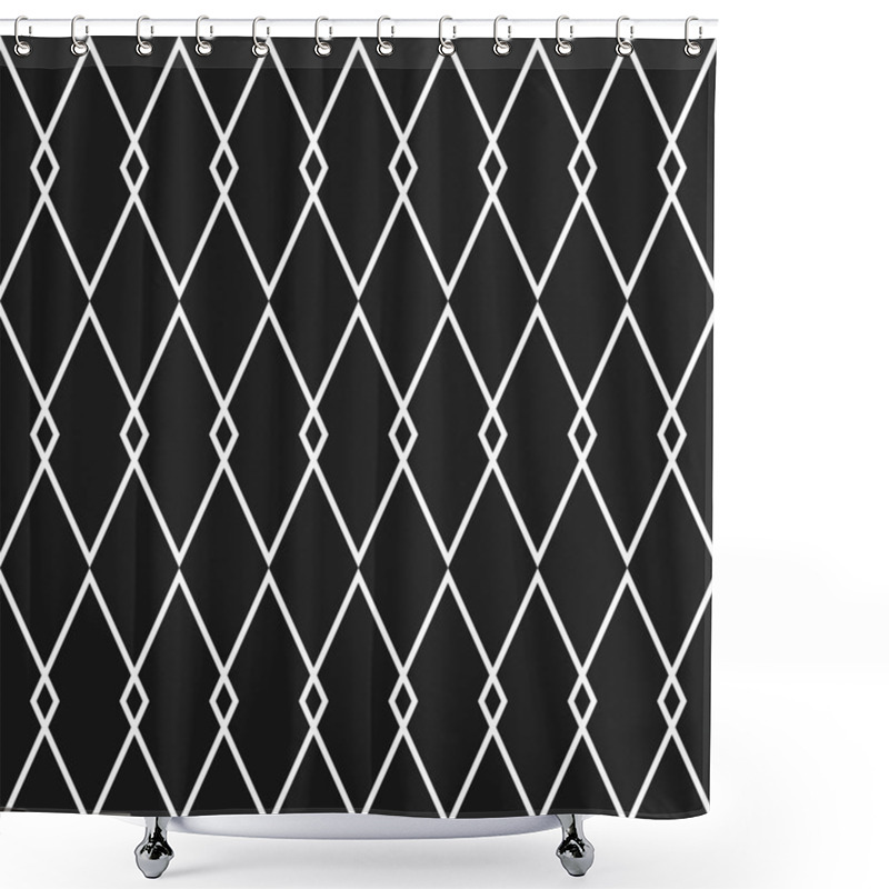 Personality  Tile Black And White Vector Pattern Shower Curtains