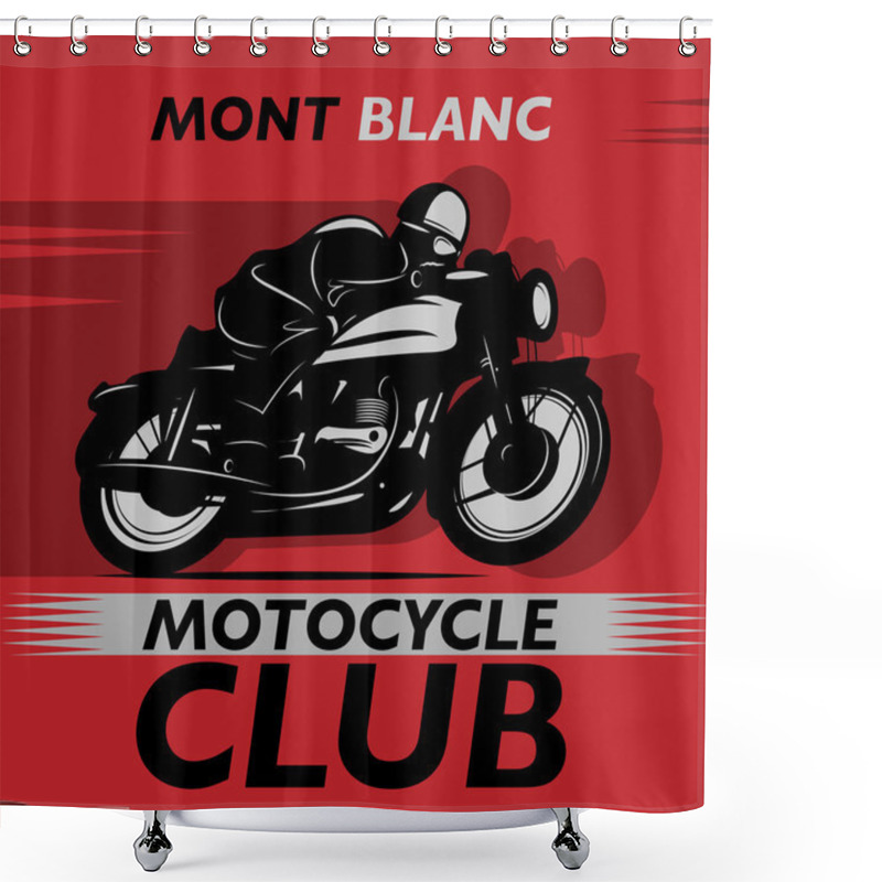 Personality  Abstract Background With The Words Motocycle Club Inside Shower Curtains