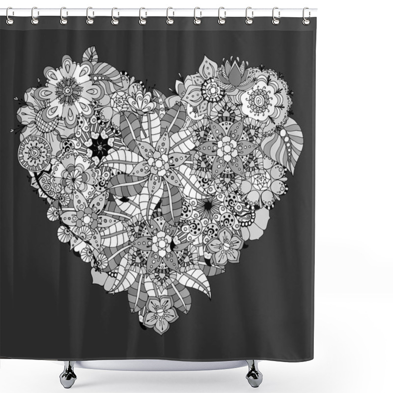 Personality  Heart Doodle Shower Curtains