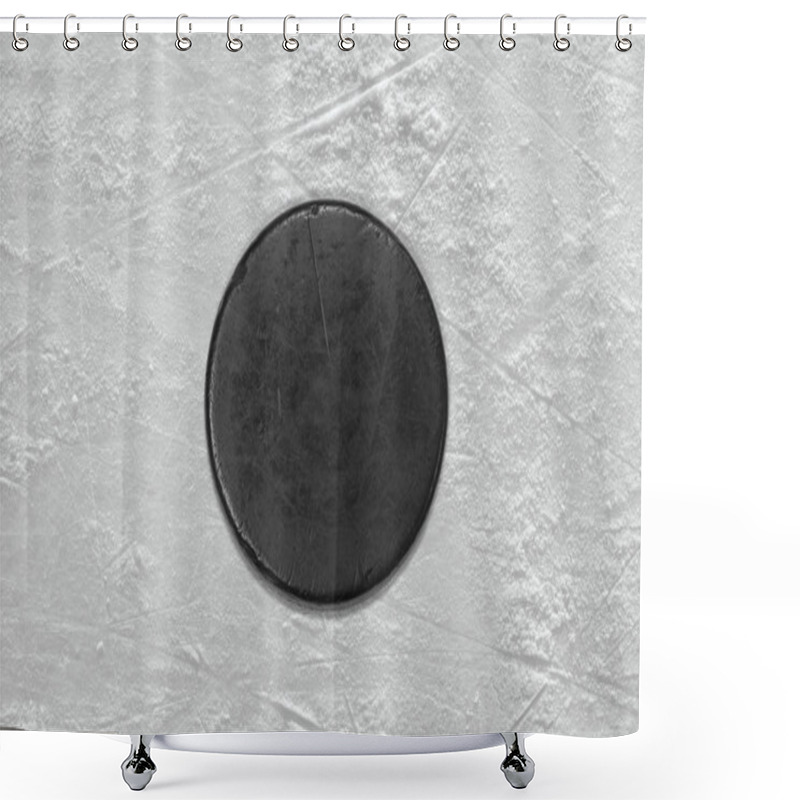 Personality  Hockey Puck Shower Curtains