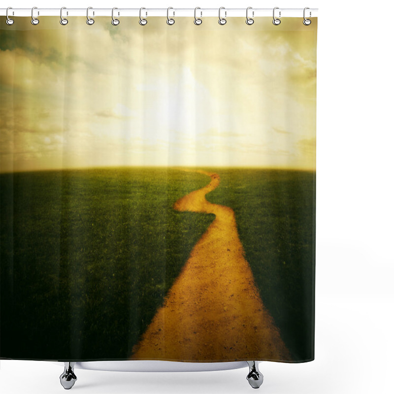 Personality  Dirt Pathway To The Sunset Shower Curtains