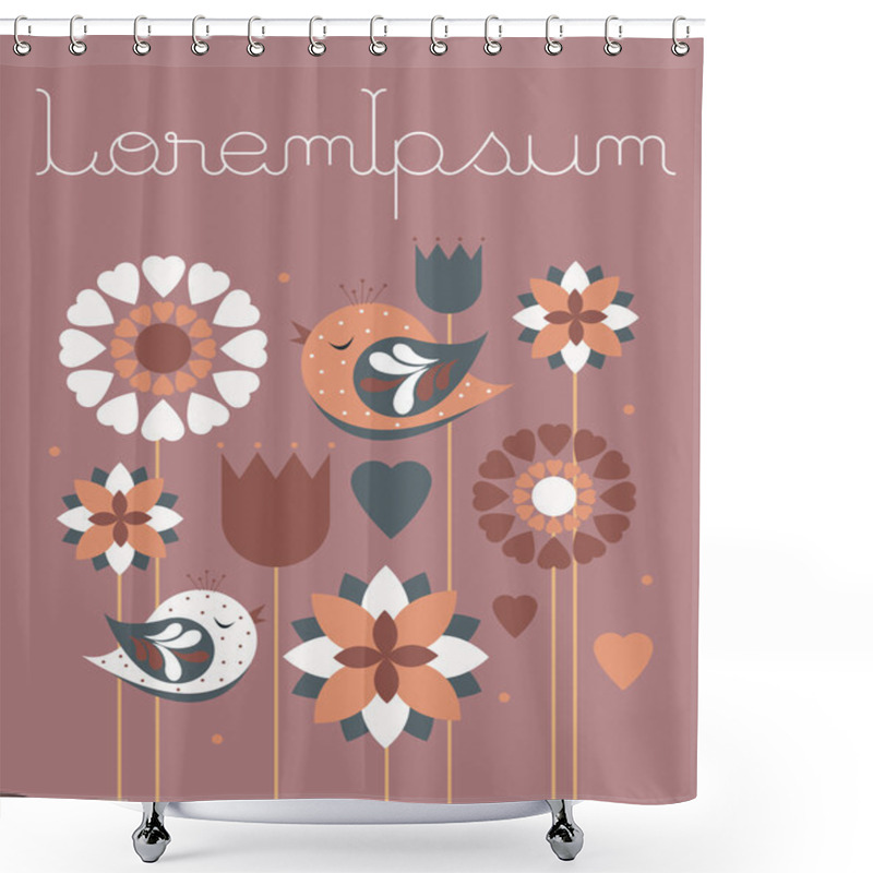 Personality  Birds And Flowers Shower Curtains