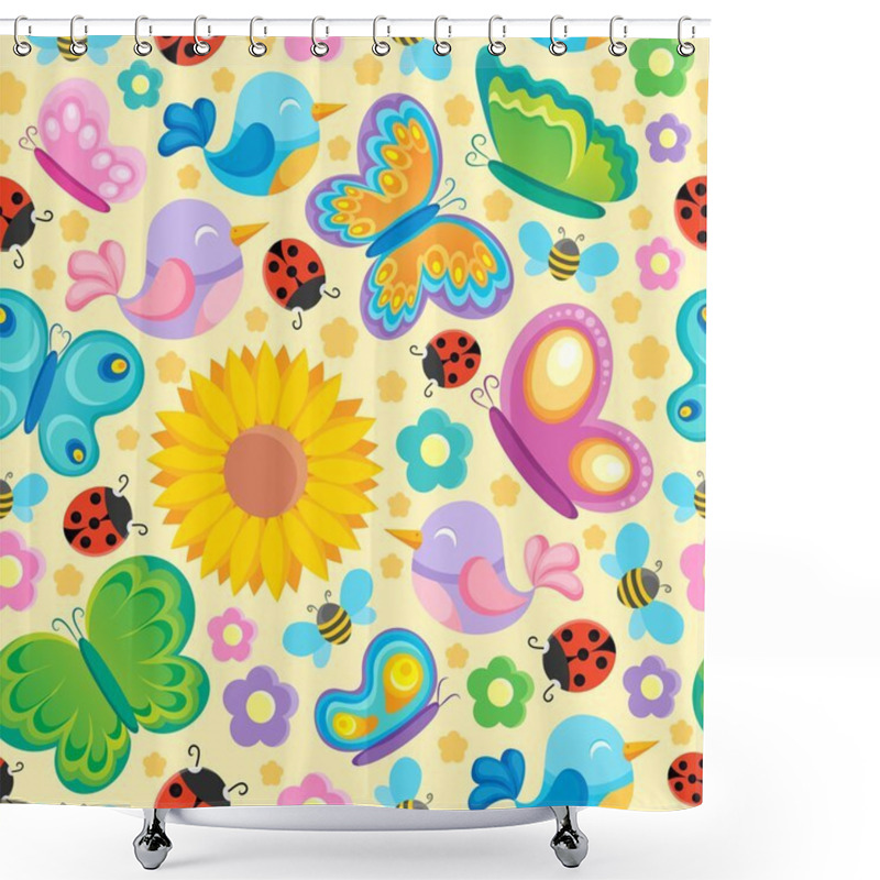 Personality  Spring Theme Seamless Background 1 Shower Curtains