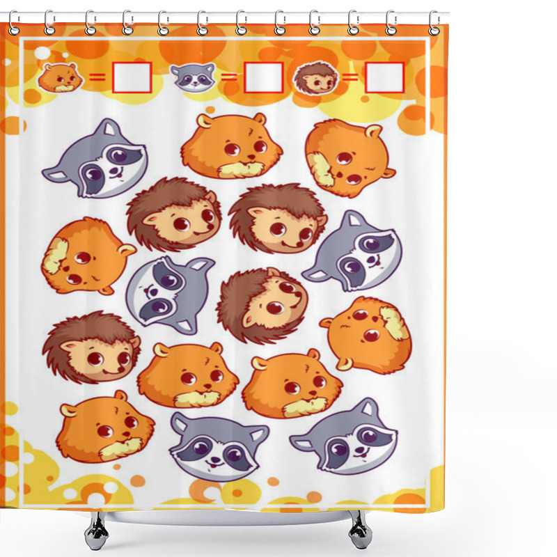 Personality  Education Counting Game For Preschool Kids With Animals. Shower Curtains