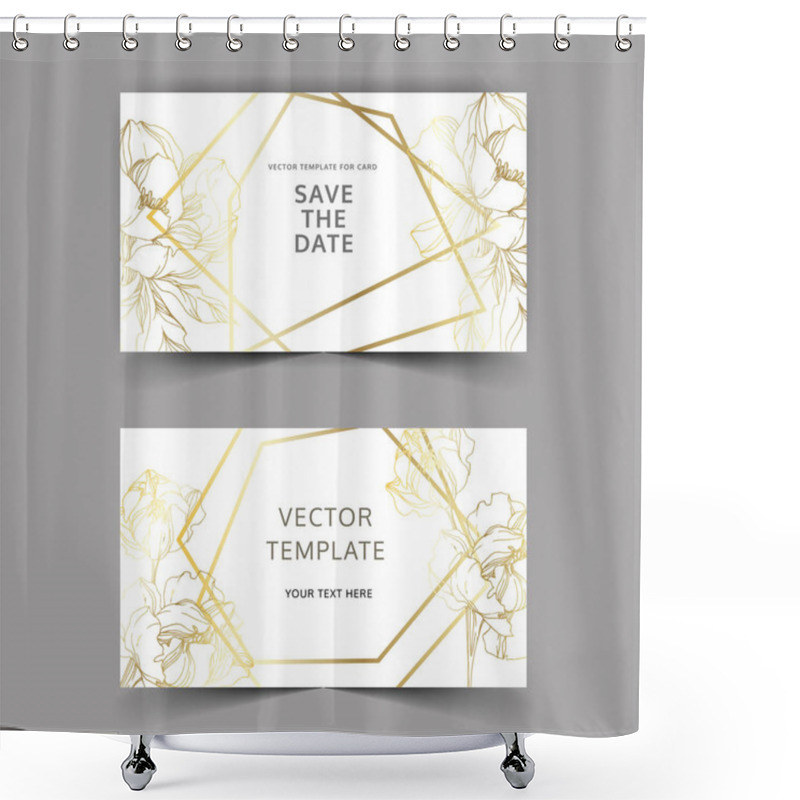 Personality  Vector Peony Floral Botanical Flowers. Black And White Engraved  Shower Curtains