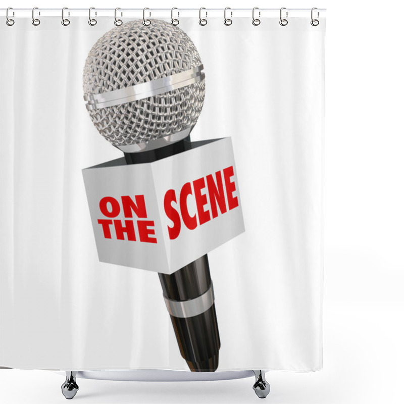 Personality  On The Scene Reporter Location Shower Curtains