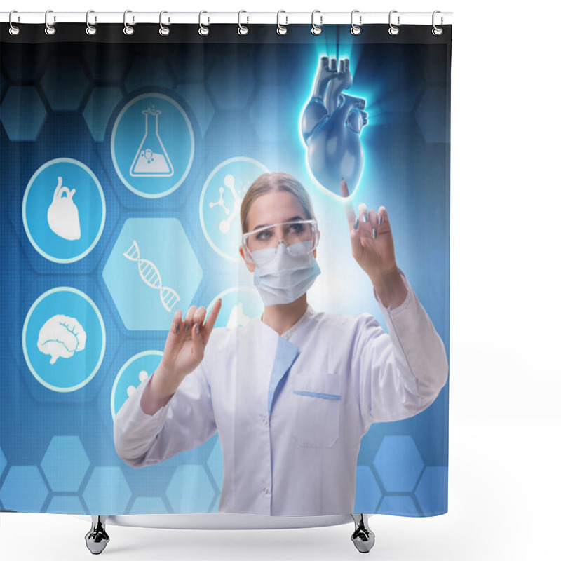 Personality  Heart Treatment In Telemedicine Concept Shower Curtains