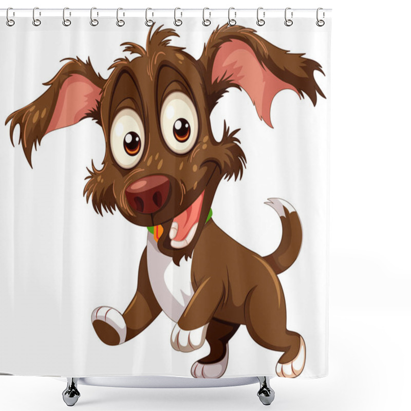 Personality  Cheerful Brown Dog With Big Floppy Ears Shower Curtains