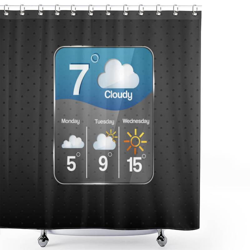 Personality  Cloudy Weather Icon. Vector Illustration. Shower Curtains