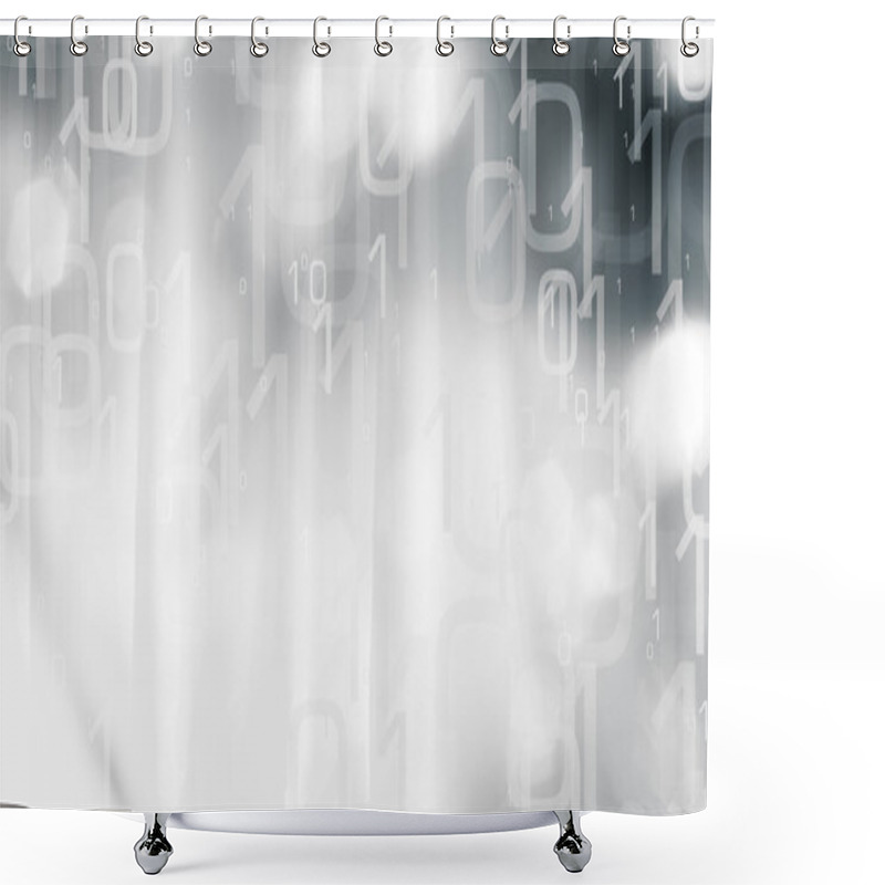 Personality  Black And White Abstract Binary Code Background Shower Curtains