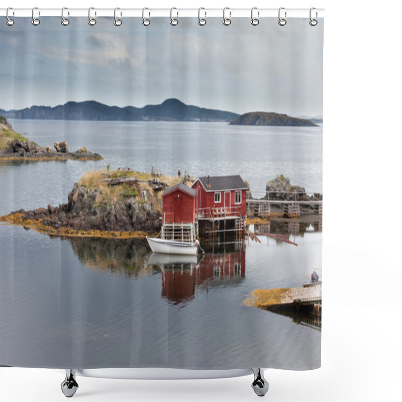 Personality  Newfoundland Fishing Shacks NL Atlantic Canada Shower Curtains