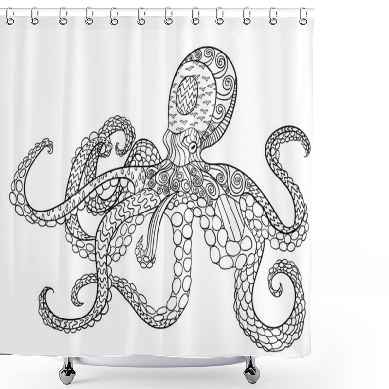 Personality  Octopus With High Details. Shower Curtains