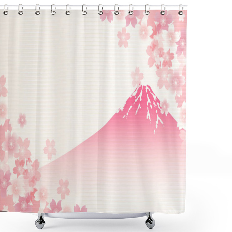 Personality  Mt. Fuji Cherry Blossoms Japanese Pattern Background  Shower Curtains