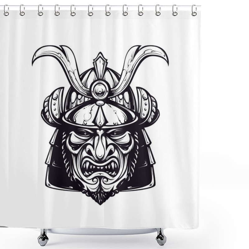 Personality  Samurai Mask Clip-art Shower Curtains