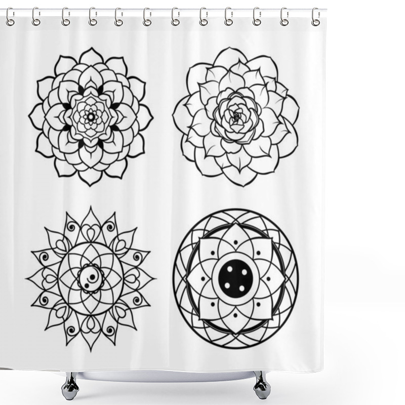 Personality  Exquisite Chinese Mandala Design For Spiritual And Decorative Use Shower Curtains