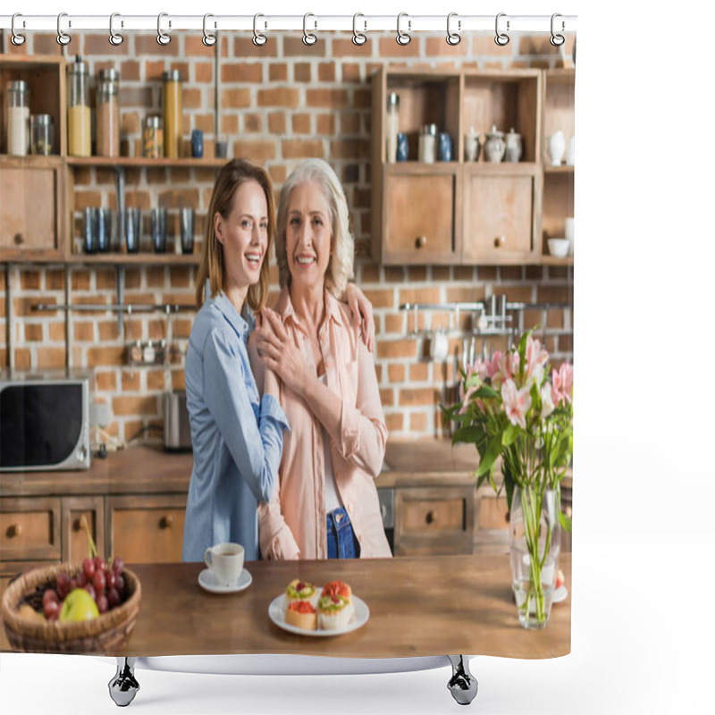 Personality  Women Having Good Time In Kitchen Shower Curtains