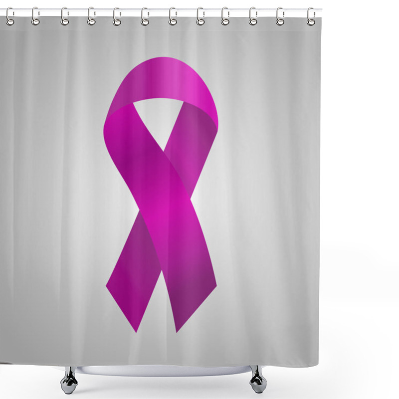 Personality  Cancer Ribbon In The Purple Gradient Shower Curtains