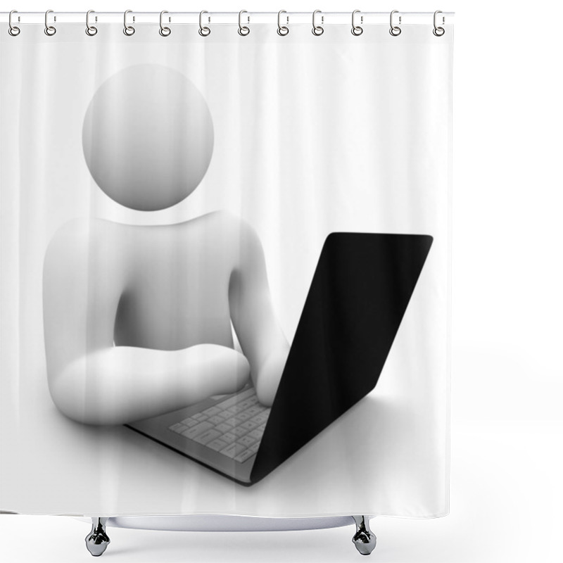 Personality  Person Working On Laptop Computer Shower Curtains