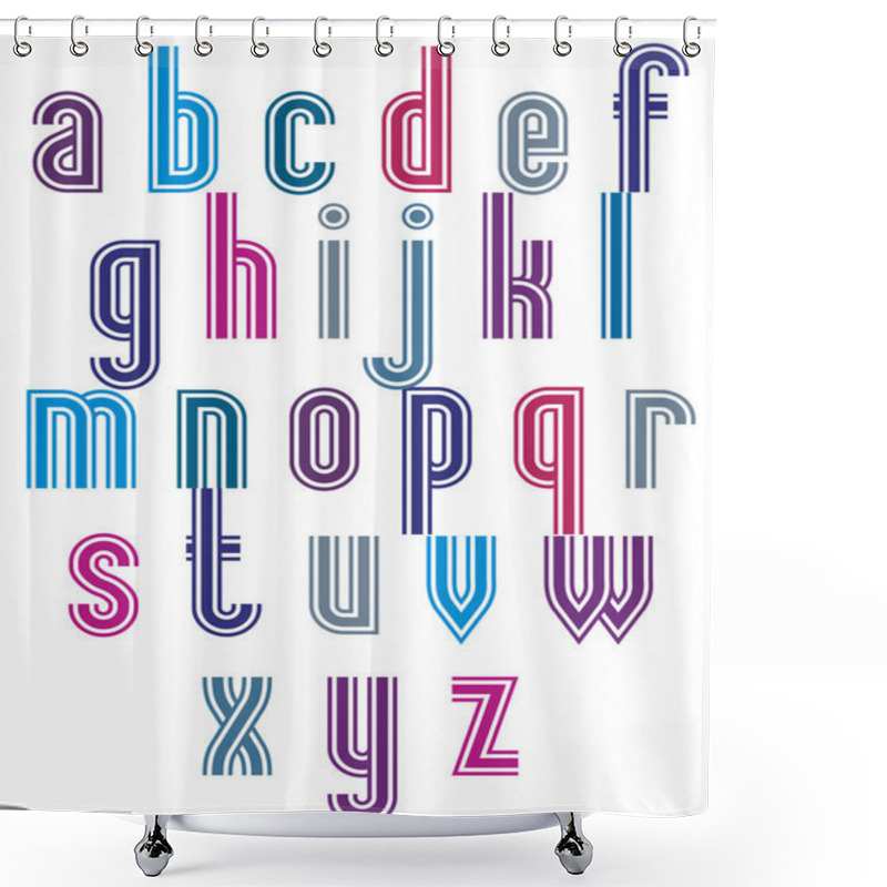 Personality  Retro Style Triple Stripes Font. Shower Curtains