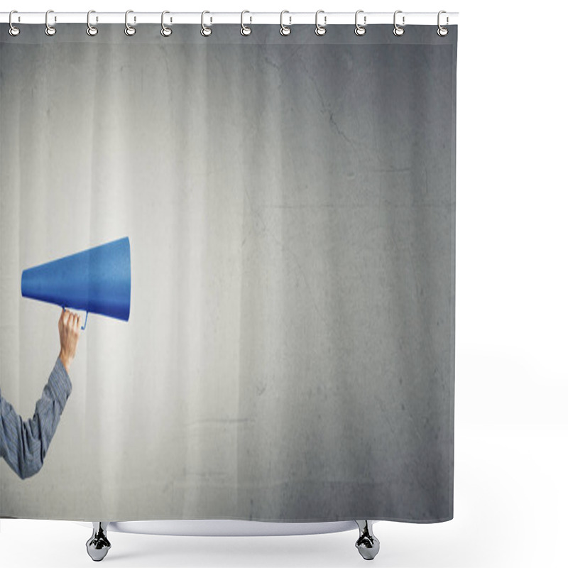 Personality  Man Making Announcement Shower Curtains