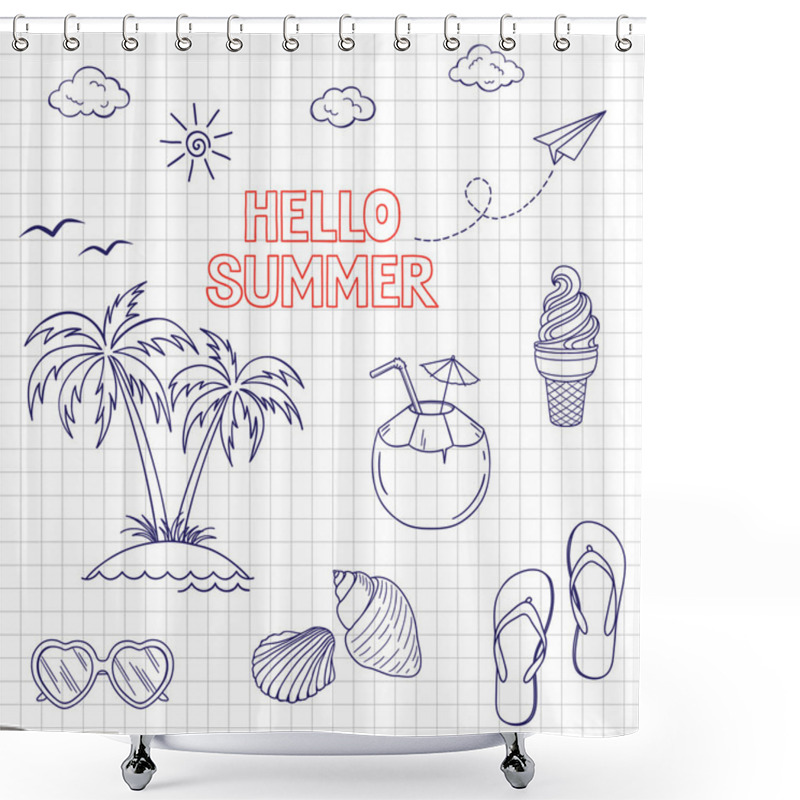 Personality  Summertime icons set shower curtains