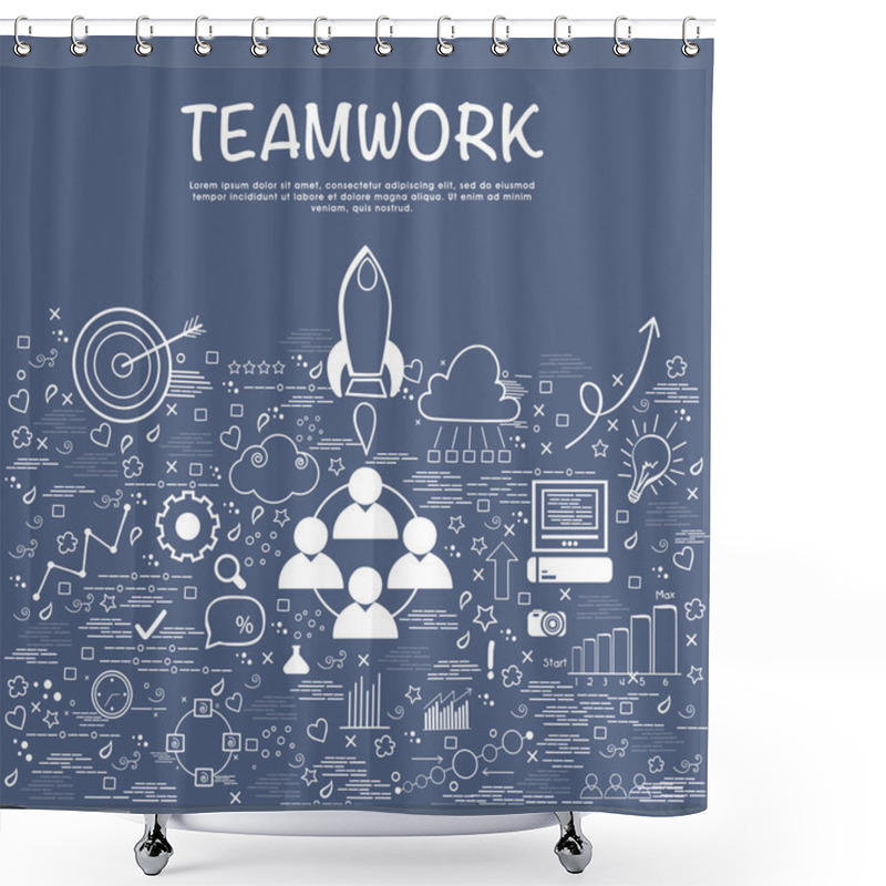 Personality  Business Infographic Elements For Teamwork Concept. Shower Curtains