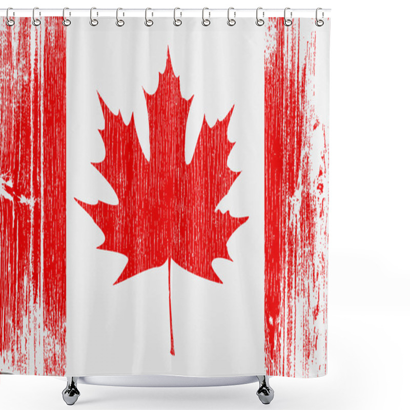 Personality  Canadian Flag On Wood Shower Curtains