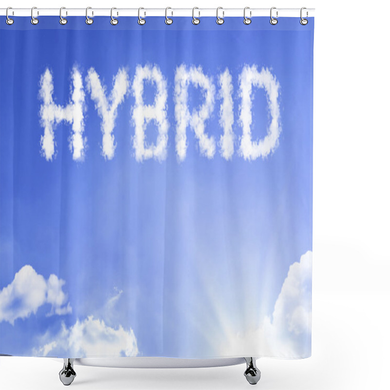 Personality  Hybrid Cloud Word With Sky Shower Curtains