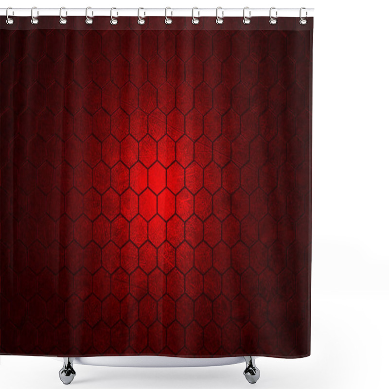 Personality  Dark Red Hexagon Background And Real Texture  Shower Curtains