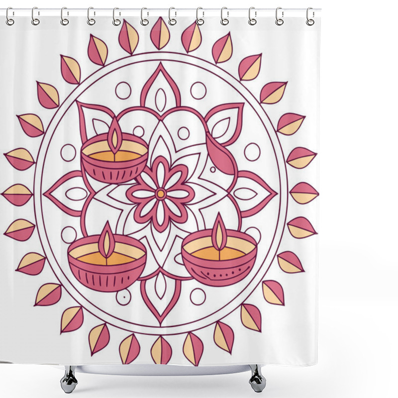 Personality  Diwali Pattern Mandala Design  Shower Curtains