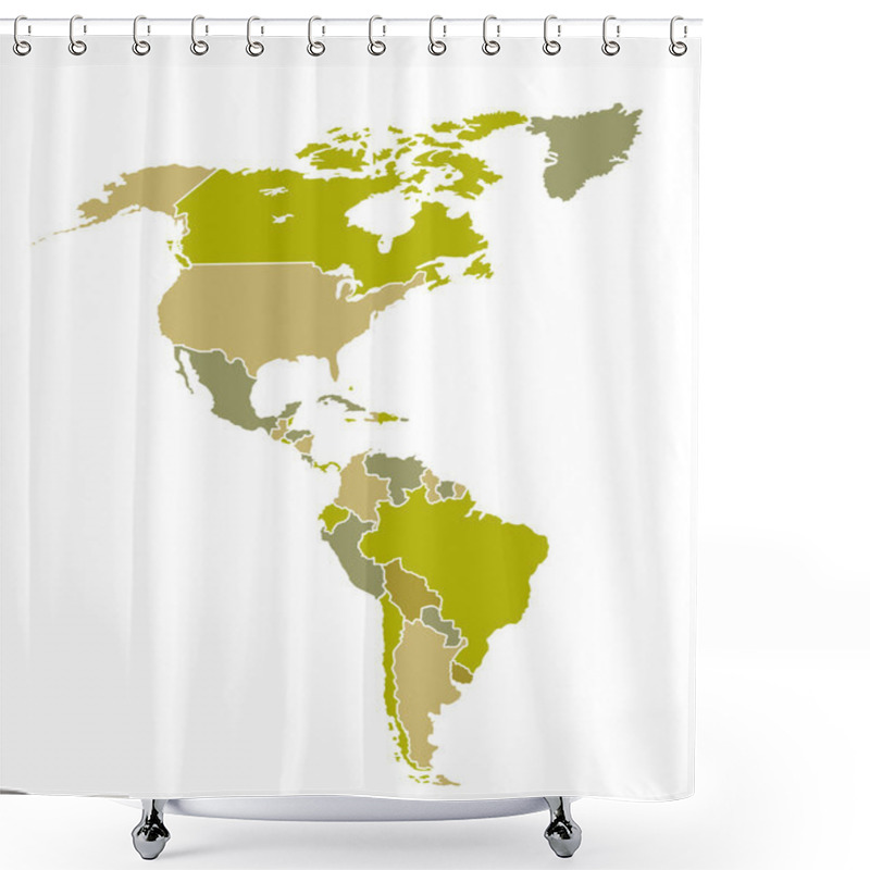 Personality  South And North American Countries Map Shower Curtains