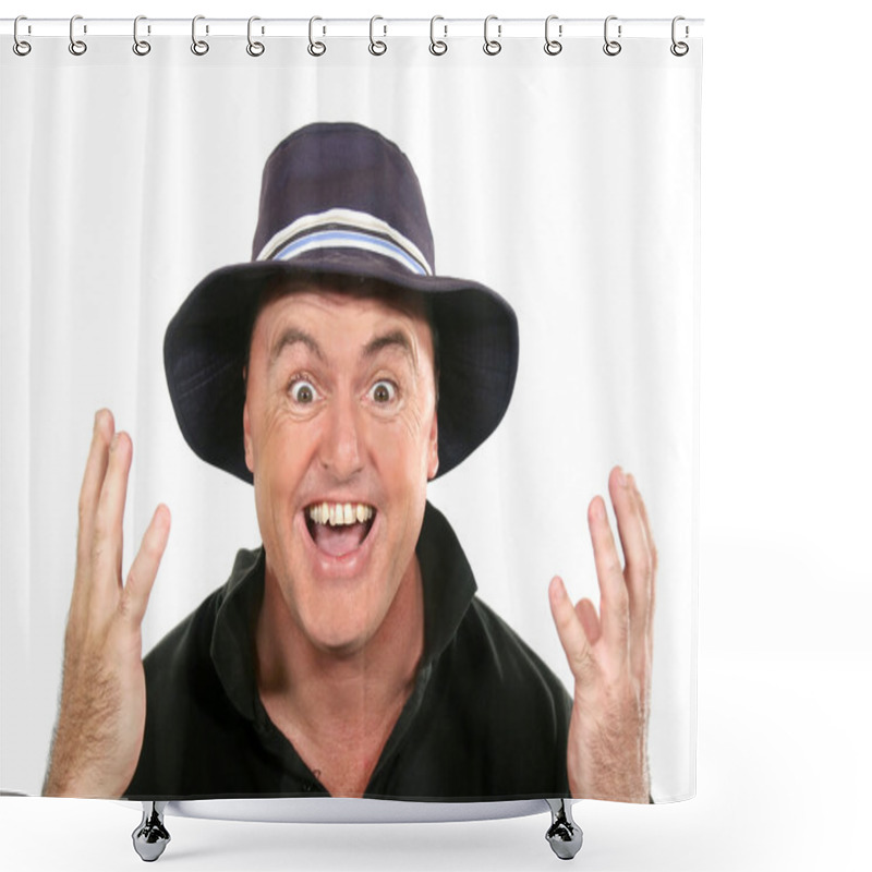 Personality  Eureka Man In Hat Shower Curtains