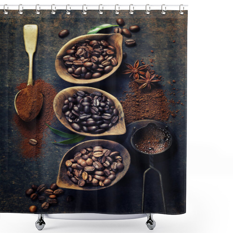 Personality  Coffee Composition Shower Curtains