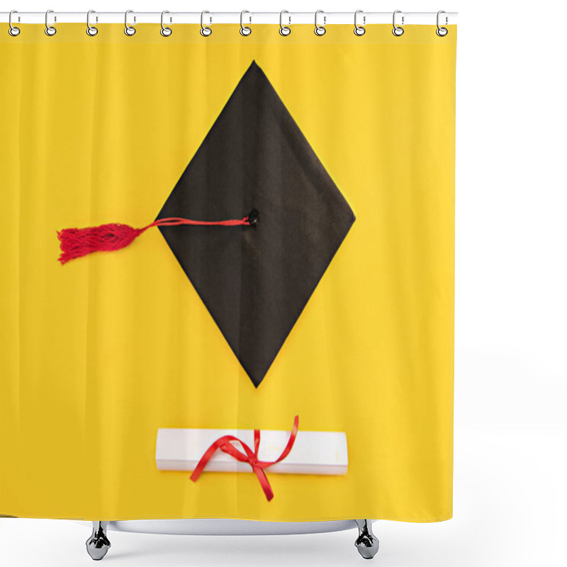 Personality  Graduation Mortarboard And Diploma  Shower Curtains