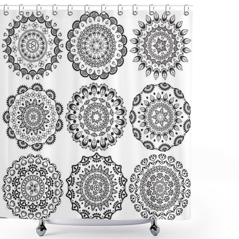 Personality  A Set Of Beautiful Mandalas And Lace Circles Shower Curtains