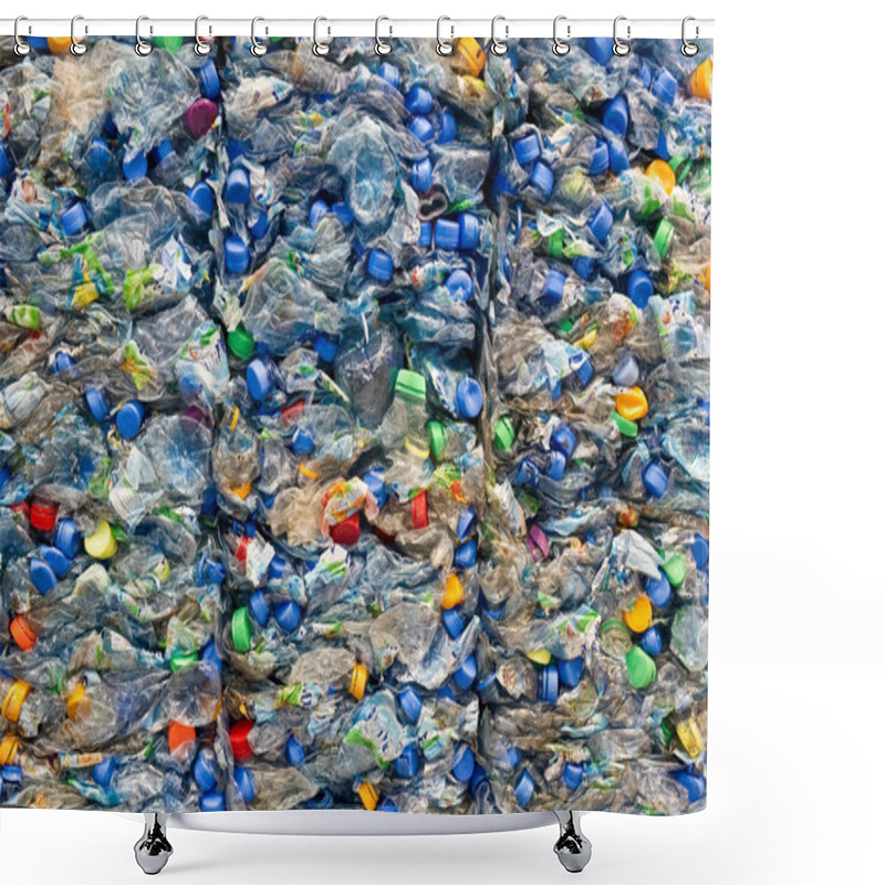 Personality  Large Stack Of Old Plastic Bottles Shower Curtains