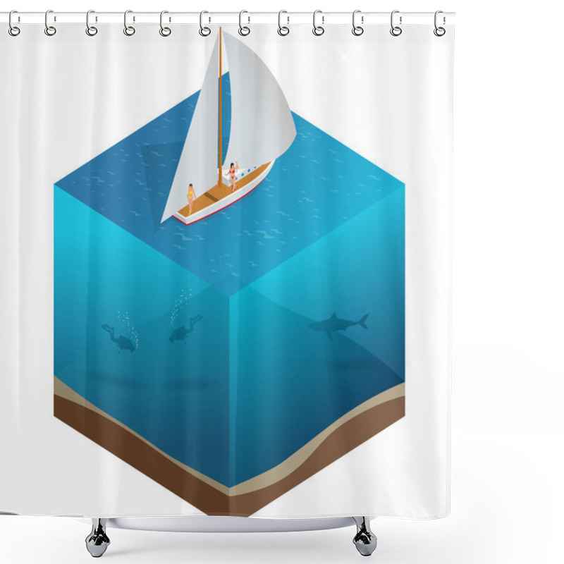 Personality  Yacht, Water Carriage And Maritime Transport, Ship, Boat, Vessel, Warship, Cargo Ship, Cruise Ship, Yacht, Wherry, Hovercraft. Water Transport Realistic Icons Shower Curtains